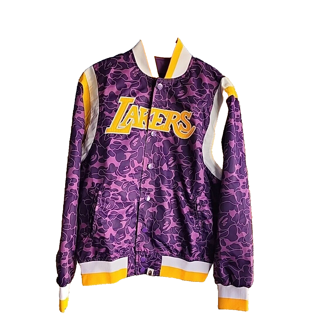 NBA Mitchell & Ness A Bathing APE Lakers BAPE Jacket Size L Made