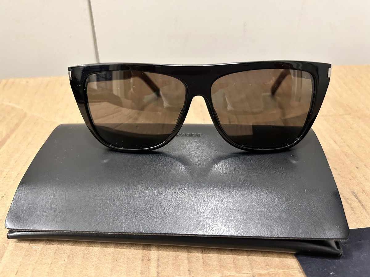 Saint laurent SL1 002 Sunglasses black 59mm Shiny Square pilot Kim