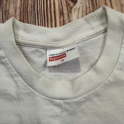 Supreme X Comme Des Garcons Shirt Split Box Logo Tee size Medium