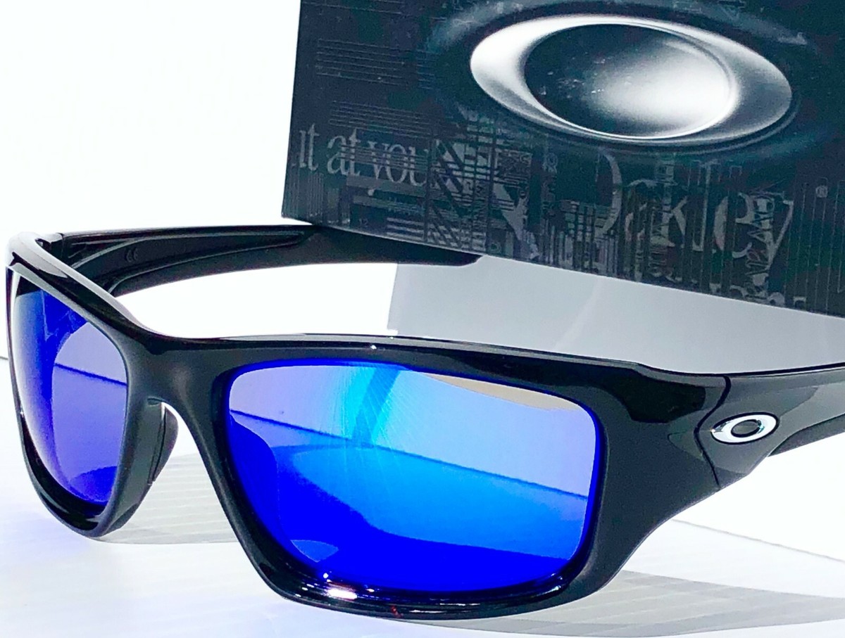 NEW* Oakley VALVE Black POLARIZED Galaxy BLUE Iridium Sunglass