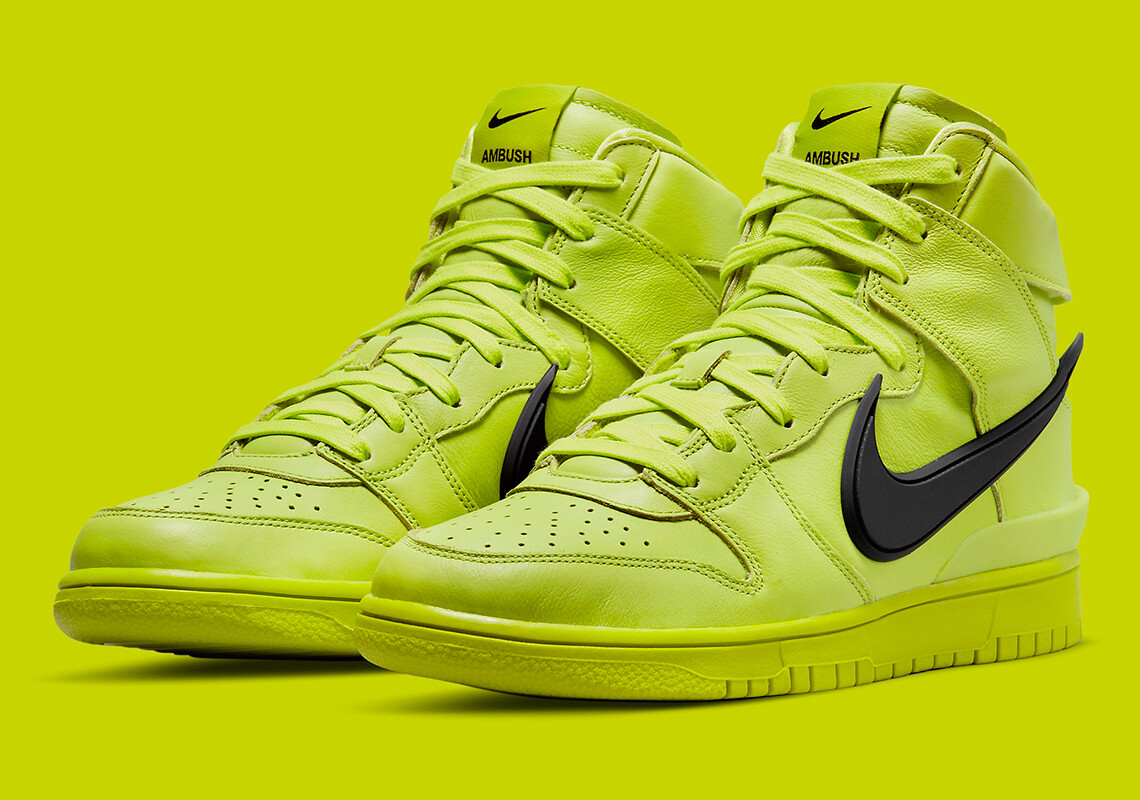 Nike Dunk Hi AMBUSH Atomic Green Flash Lime Black CU7544-300 sz