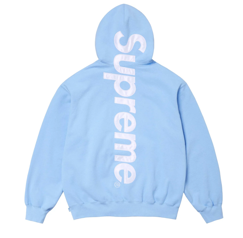 Supreme Satin Applique Hooded Sweatshirt Size Large FW24 | eBay