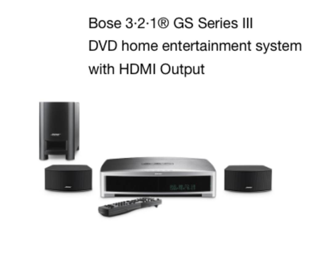 Bose 3·2·1® GS Series III DVD home entertainment system - HDMI