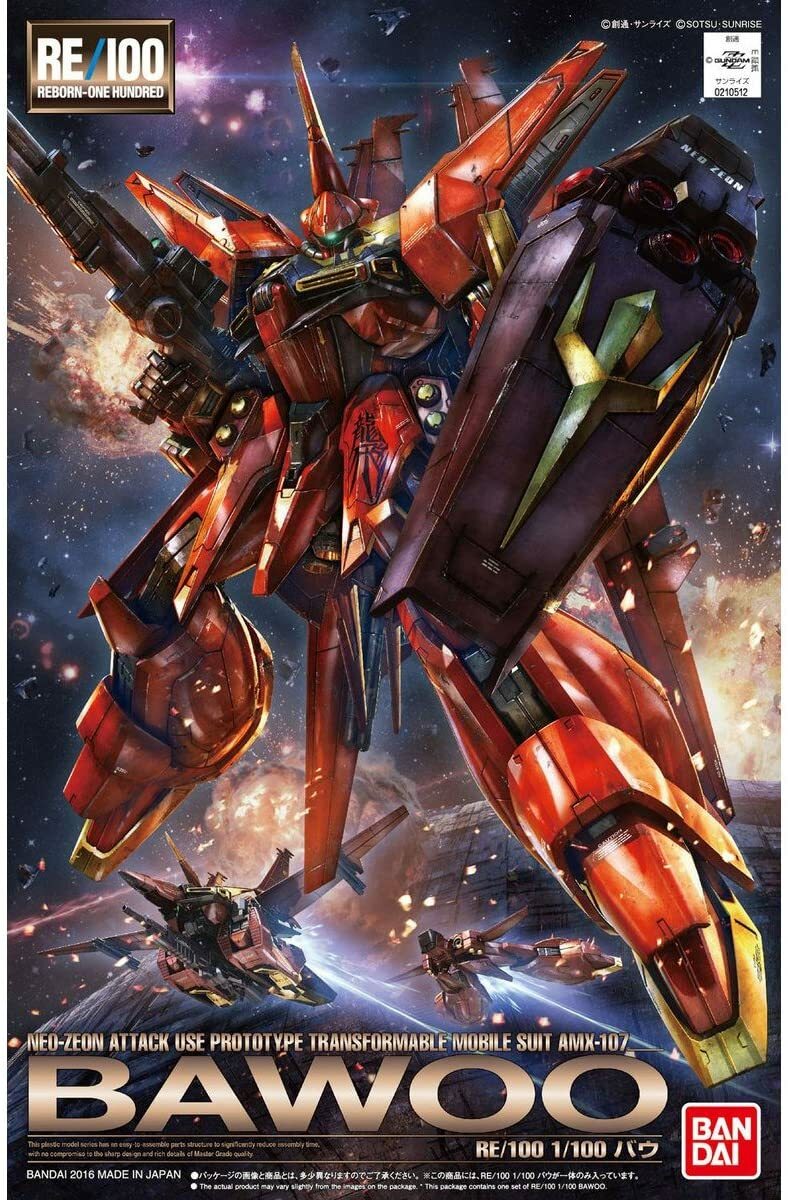 Bandai 1/100 RE/100 AMX-107 Bawoo Gundam ZZ Plastic Model Kit