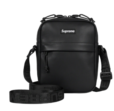 SUPREME FW23 LEATHER SHOULDER BAG BLACK COWHIDE LEATHER 2.5L | eBay