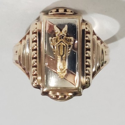 Vintage 1948 Men's Jostens 10K Gold Class Size 9 Ring Classic Mid