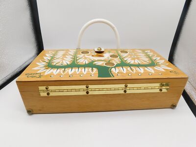 VINTAGE ENID COLLINS MONEY TREE BOX PURSE HANDBAG TREE BIRD COINS