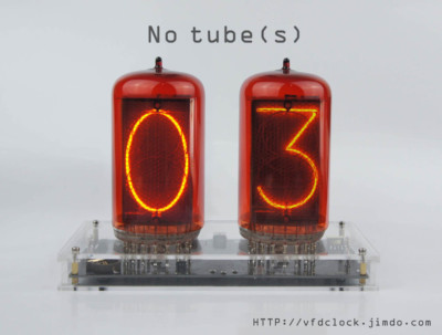 No Tube*]-2-Digit-Z568M-USB Powered-Digit NIXIE Clock+Acrylic