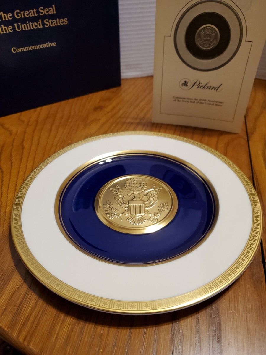 1982 PICKARD GREAT SEAL OF US 200th COMMEMORATIVE PLATE & BOX