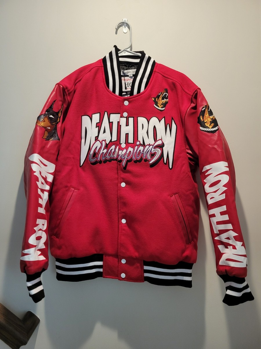 Headgear Classics Red Death Row Records Letterman Varsity Jacket