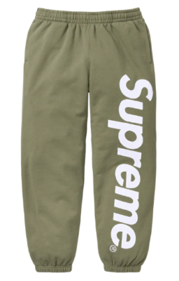 Supreme Satin Appliqué Sweatpants Light Olive FW23 Size Large NEW