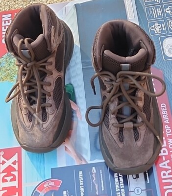 Adidas Yeezy Desert Boot 'Oil' Brown Size 7 US Suede & Mesh EG6463