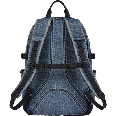 Supreme Denim Backpack Washed Indigo Reflective Logo Water