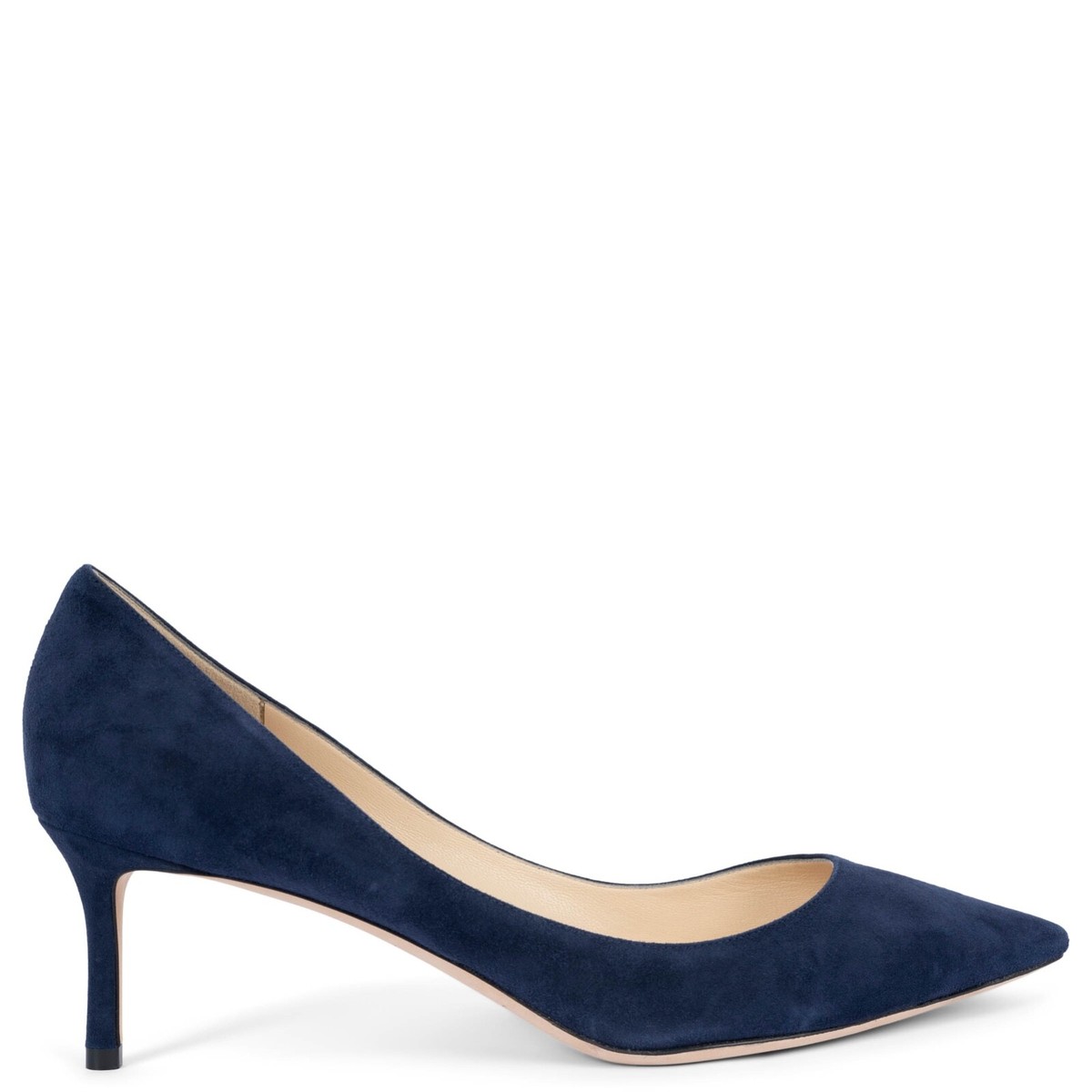 70036 auth JIMMY CHOO navy blue suede ROMY 60 Pumps Shoes 43 fit