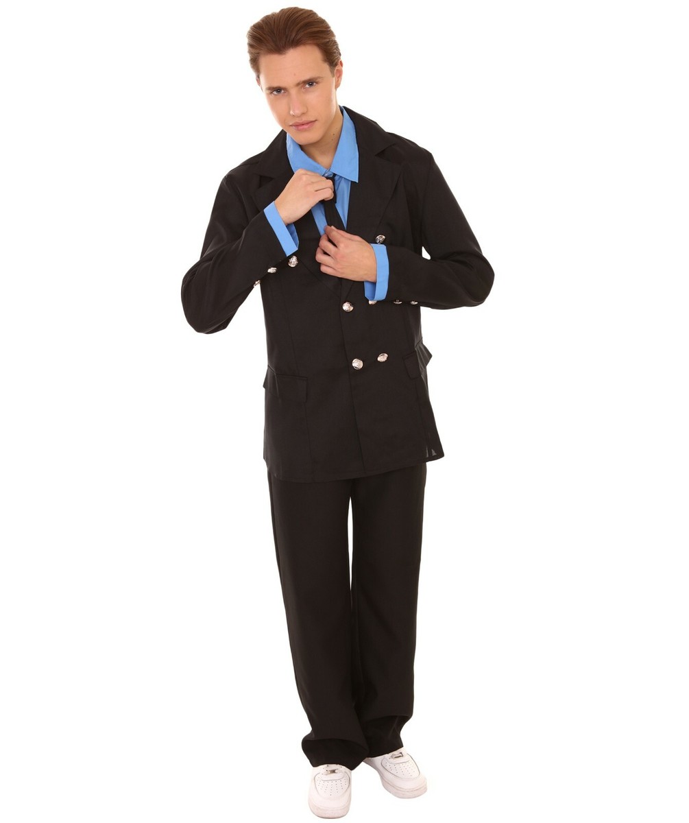 Men Black Suit Shirt Jacket Tie Costume for Cosplay One Piece