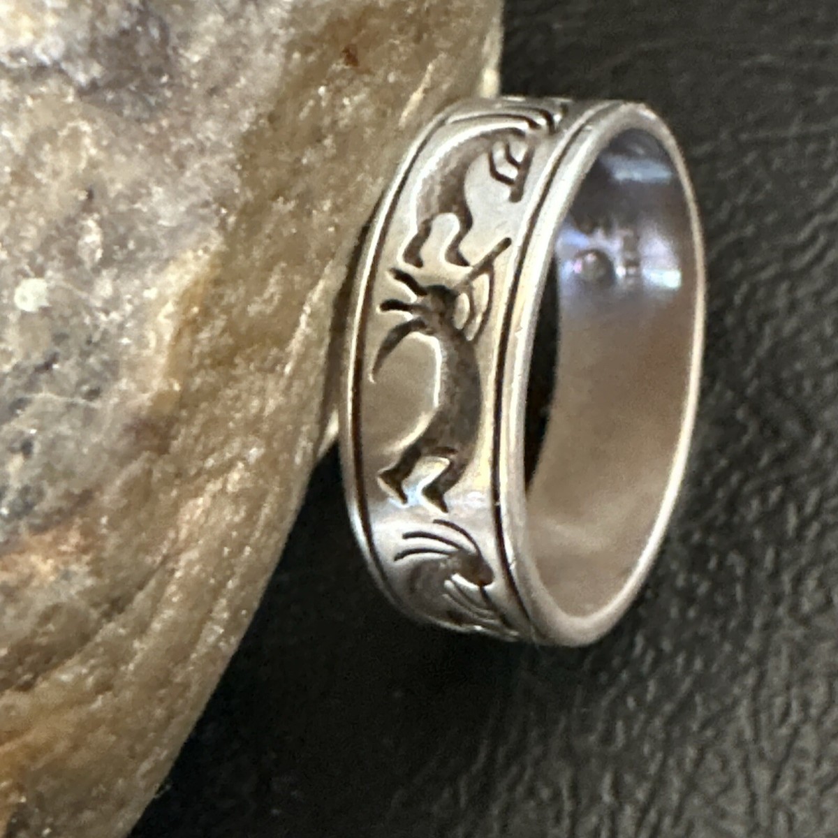 Kokopelli Wedding Band Navajo Sterling Silver Ring Size 9.5 17971