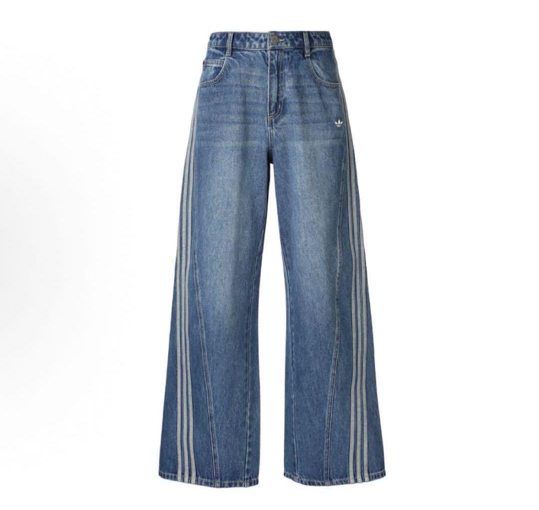 Adidas Loose Denim Pants Medium Blue JN0726 Women's Size 27 Brand