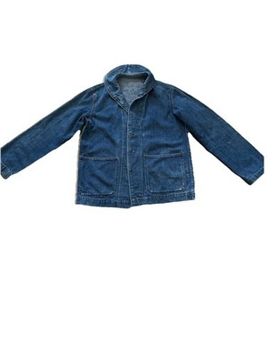 Vintage 1940's US NAVY DENIM SHAWL COLLAR CHORE JACKET USN WW2 ERA