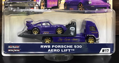 Hot Wheels PORSCHE RWB 930 PURPLE + AERO LIFT TRUCK Team Transport