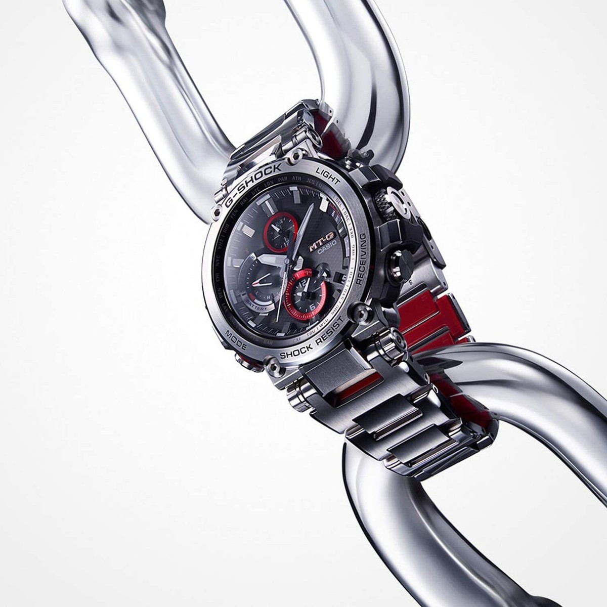 CASIO G-SHOCK MT-G MTG-B1000D-1AJF Silver Red Bluetooth Solar