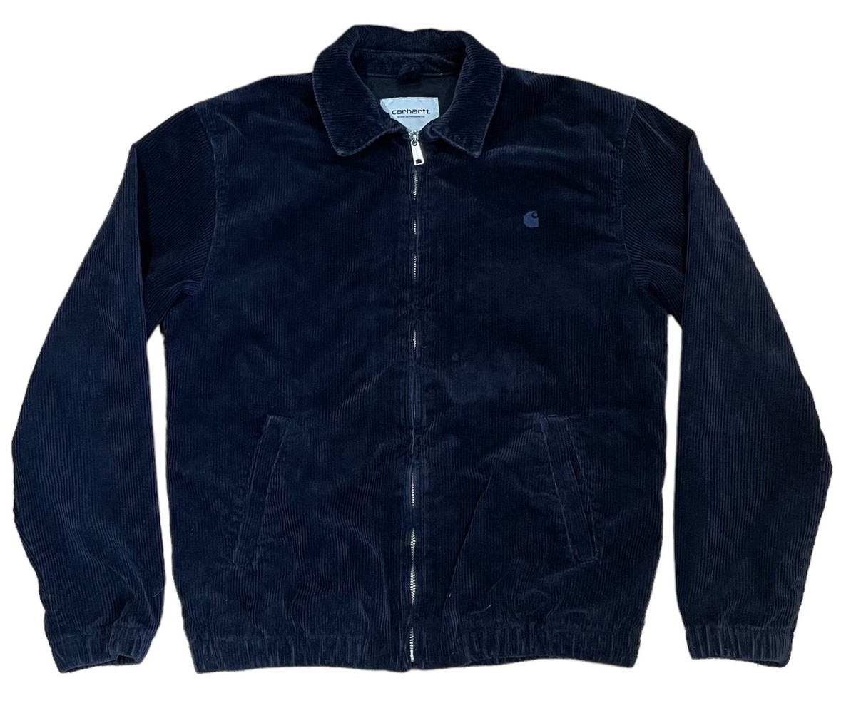 Carhartt WIP Madison Navy Jumbo Cord Corduroy Lined Bomber Jacket