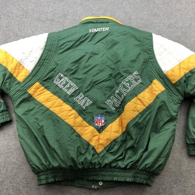 Vintage Green Bay Packers Jacket Mens XL Green Yellow NFL Football