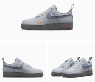 NEW Men's Nike Air Force 1 '07 LV8 Wolf Grey Kumquat DR0155-001