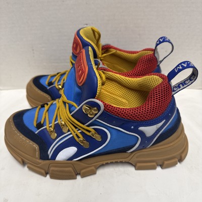 Gucci Supreme Flashtrek Sega Blue Multicolor Shoes Boots Suede