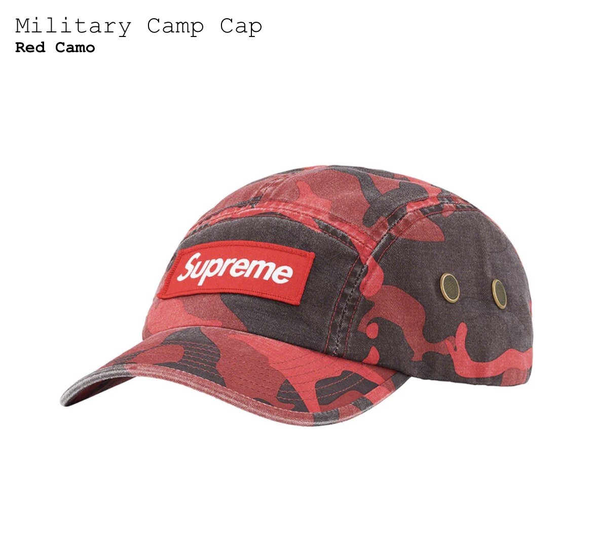 Brand New Supreme Military Camp Cap Red Camo - SS23 - Box Logo