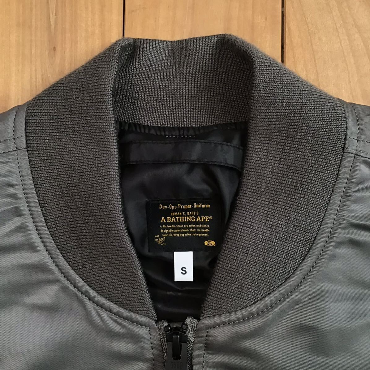BAPE SHARK MA-1 bomber jacket gray A Bathing Ape Size S | eBay