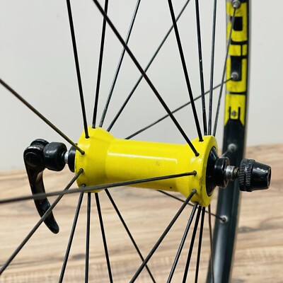 Mavic Crossride 26 Mountain Bike Front Wheel 100mm 24 Hole Yellow