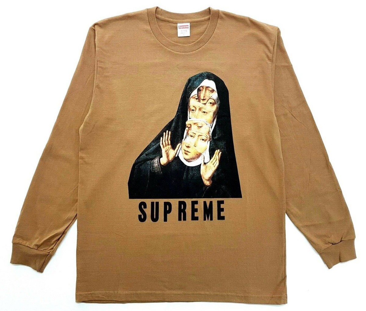 Supreme Nun Long Sleeve Tee Mocha Brown Size Large T-Shirt | eBay