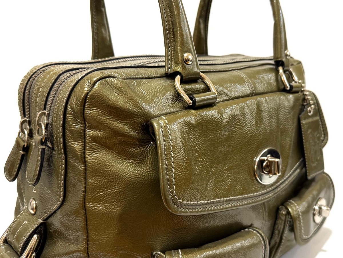 RARE Coach Legacy Archive Ltd Ed Peyton Sage Green Patent Leather