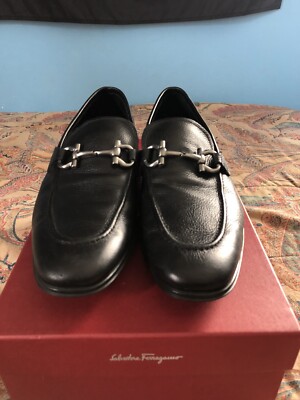 Salvatore Ferragamo Nero Pebble Calf Sz 8 1/2 | eBay