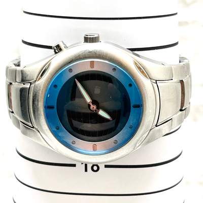 FOSSIL JR8093 Big Tic Y2K Rare Quartz Watch 40mm Blue Dial