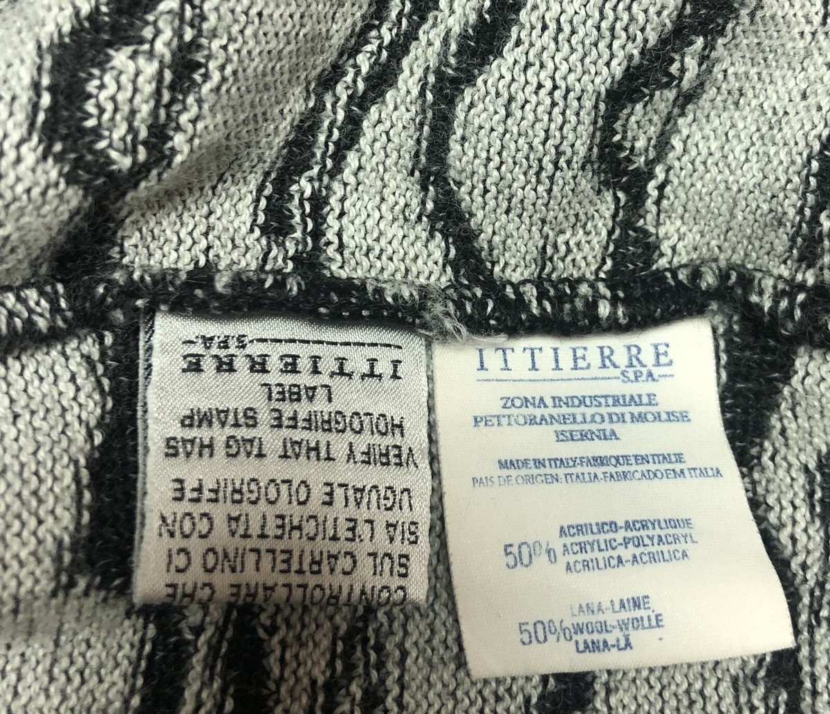 Authentic VERSACE JEANS COUTURE Grey Black Zebra Medusa Face Knit