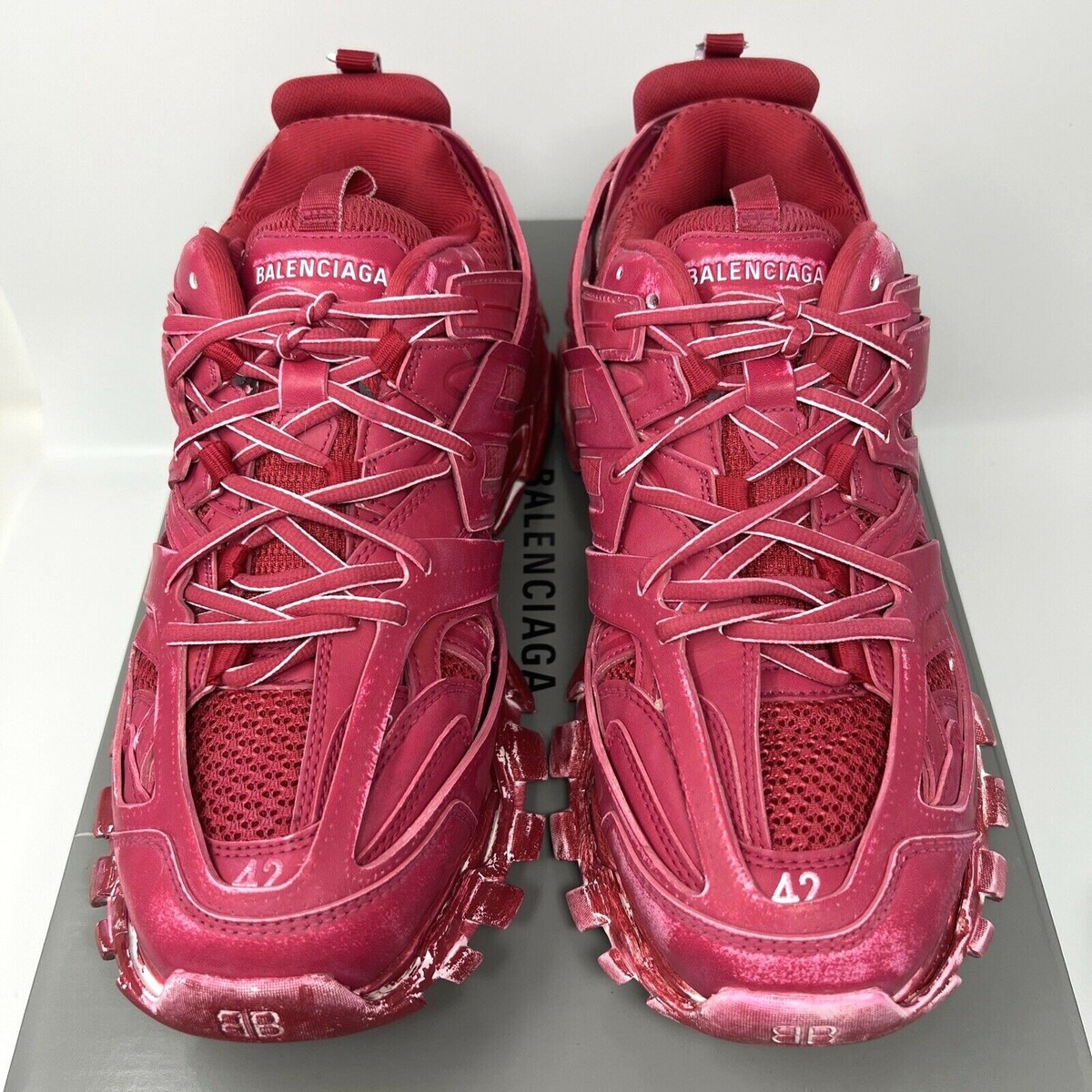 Balenciaga Track Faded Washed Sneakers Men's Size 42 EU/ 9 US Red