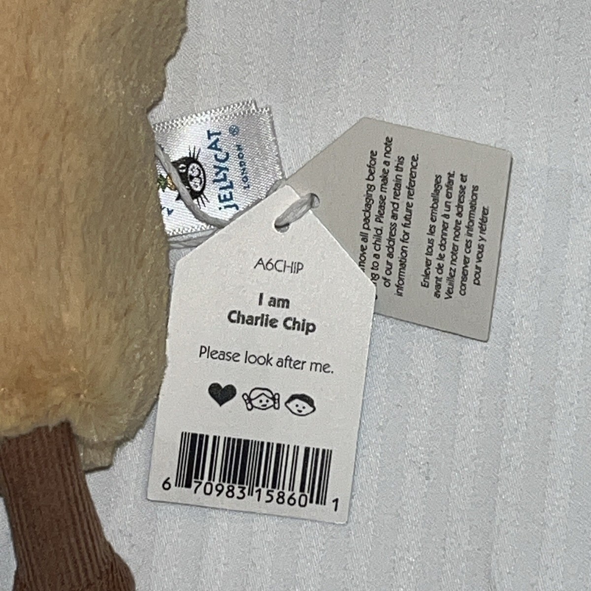 Jellycat CHARLIE CHIP UK Exclusive Fish & Chips LONDON Soft Toy