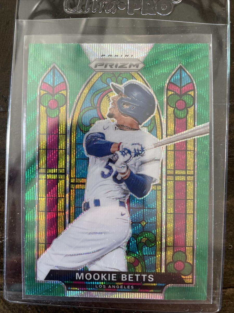 2021 Prizm Baseball Stained Glass Green Prizm Mookie Betts Dodgers