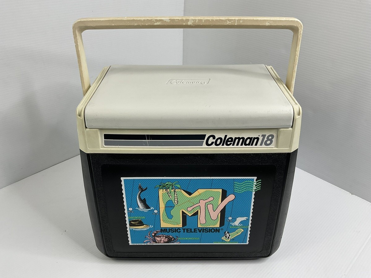 Vtg 1990 Coleman 18 MTV Music Television USA Cooler 5218 Flip Top