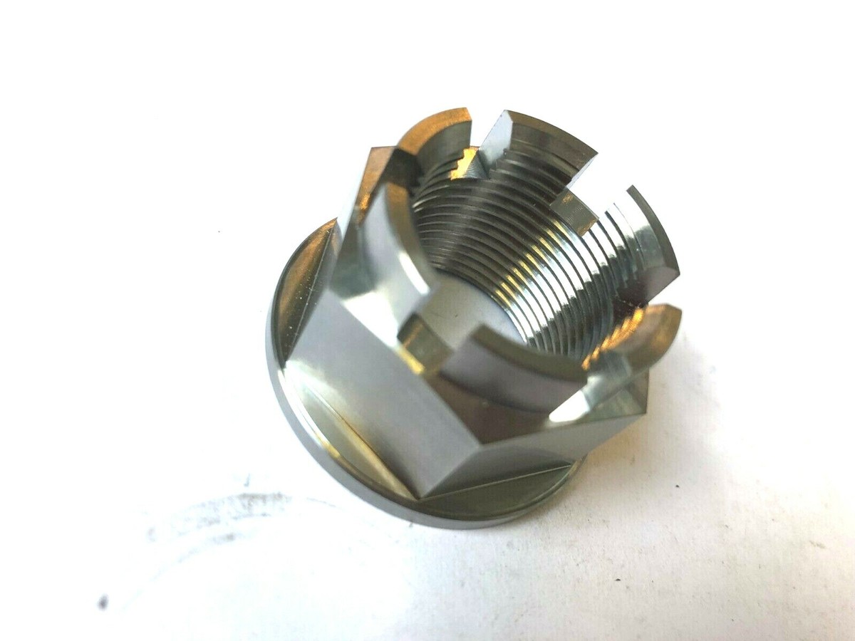 Kawasaki ZX14R 2006-2017 REAR AXLE CASTLE FLANGED NUT TITANIUM