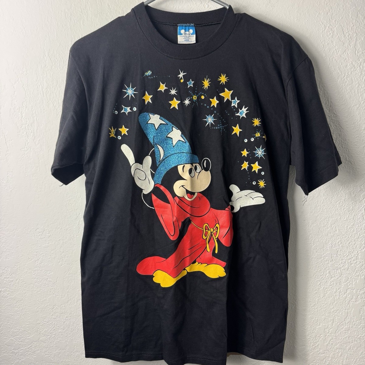 Vintage 90s Disneyland Sorcerer Mickey Mouse Shirt Fantasia Size