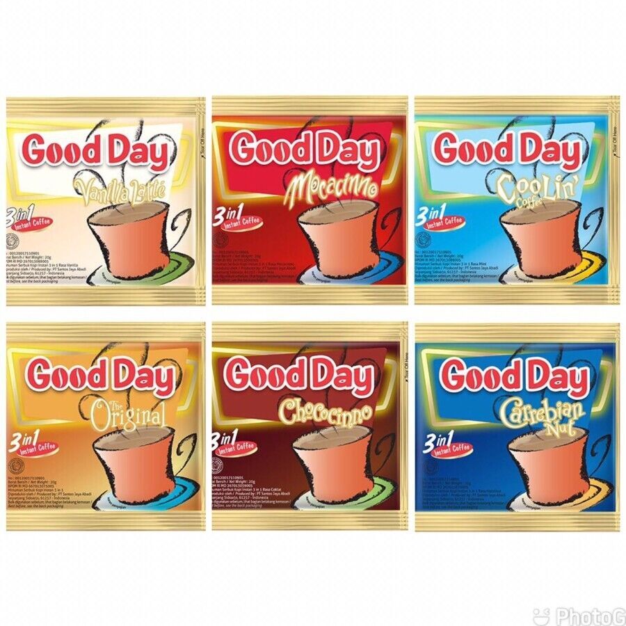 GOOD DAY] INSTANT COFFEE 3 IN 1 FLAVOUR 10 x 20GR FREE SHIPPING US