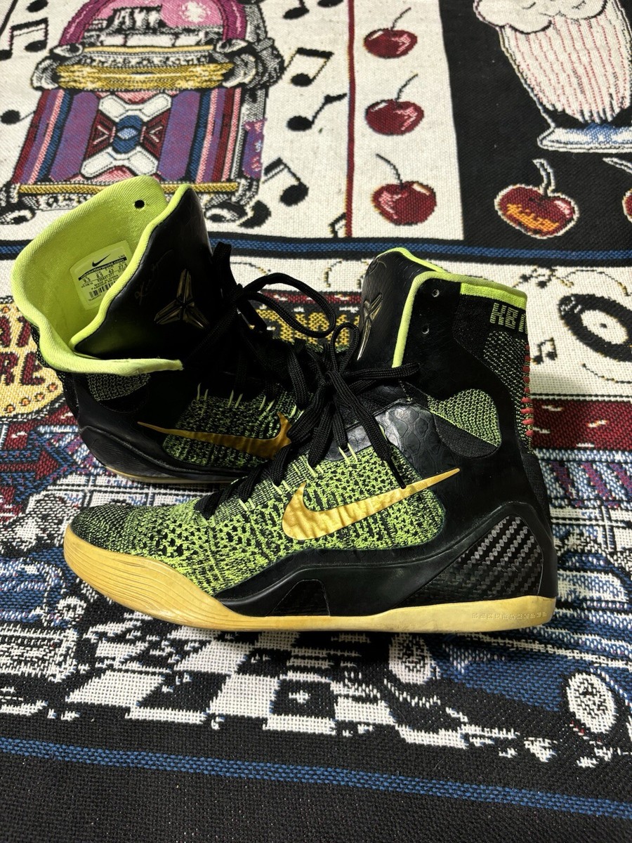 Nike Kobe 9 IX Size 9.5 Elite High Victory Green Black Neon 630847