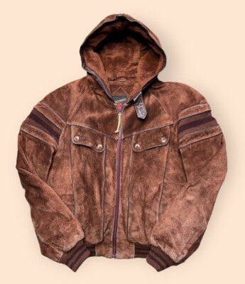 Vintage 1980s Geronimo Leather Suede Jacket Men's Size 44 Vtg 80s