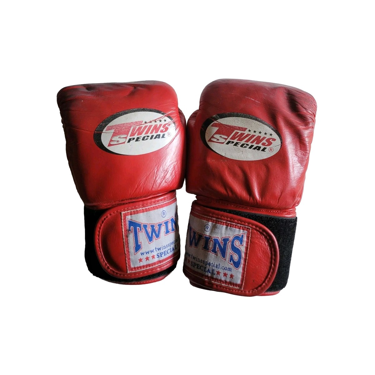 Vintage Twins Special Muay thai Boxing Gloves Red 12oz Genuine