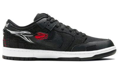 Size 9.5 - Wasted Youth x Nike Dunk SB Low Black Denim for sale