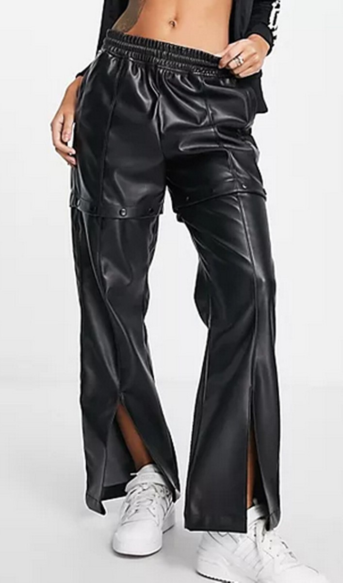 ADIDAS ORIGINALS ALWAYS ORIGINAL FAUX LEATHER TRACK PANTS SHORTS