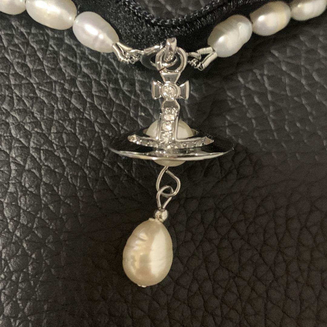 Vivienne Westwood Necklace ALEKSA Orb Logo Pearl Choker IN BOX