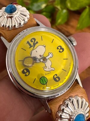 Timex Snoopy Tennis Watch Hand-wound Yellow Dial Analog Retro